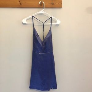 Blue silky dress